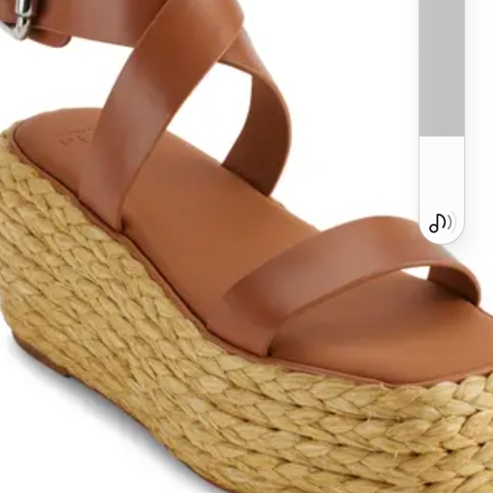 Donna Morgan Tan Espadrilles with Platform Sole and Leather Straps